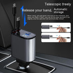 100W Metal Car Charger – Fast Charging USB & Type-C Adapter for Vehicle