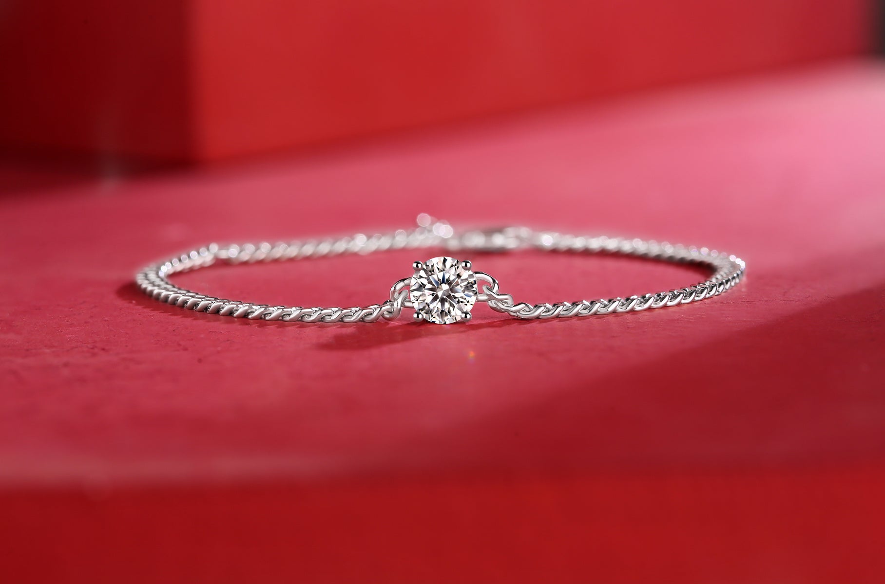 Cuban Luxury Mosan Diamond Silver Bracelet