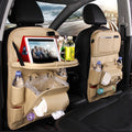 PU Leather Car Seat Back Organizer – Waterproof Hanging Storage Bag Tray for Vehicles