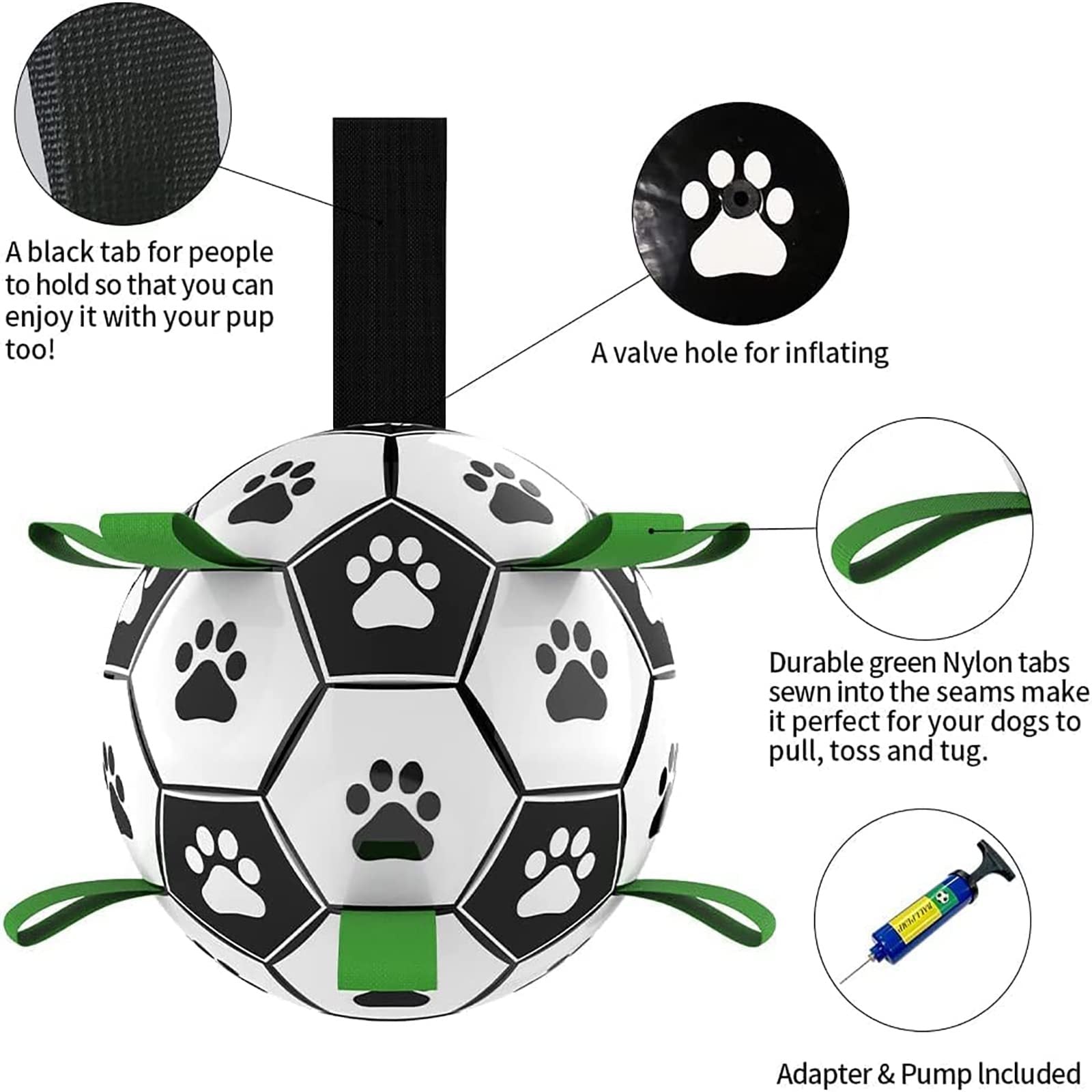 Interactive Dog Football Toy Soccer Ball Inflated