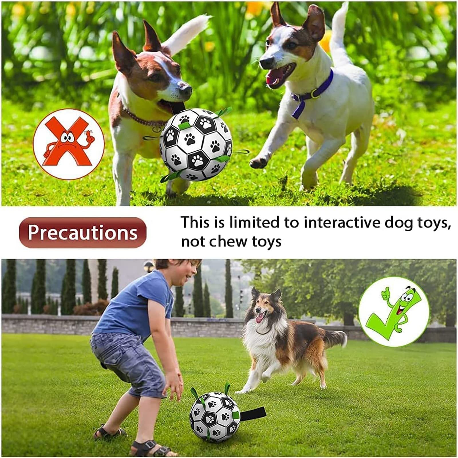 Interactive Dog Football Toy Soccer Ball Inflated