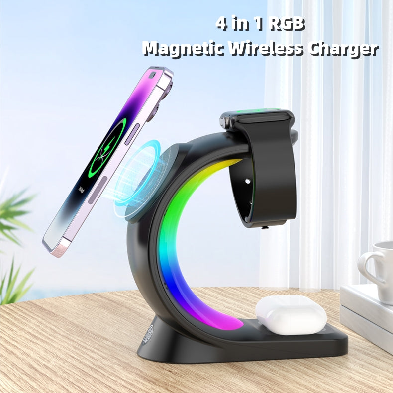 4 in 1 RGB Magnetic Wireless Charger