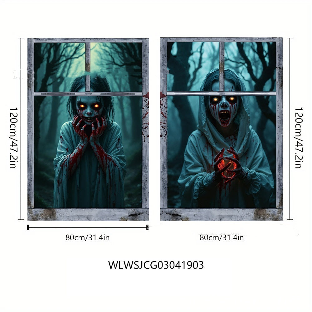 3D Window Cover Witch Halloween