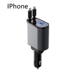 100W Metal Car Charger – Fast Charging USB & Type-C Adapter for Vehicle