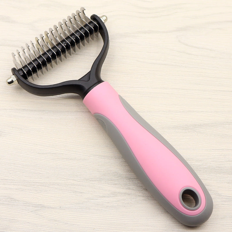 Double-Sided Pet Dematting Comb – Dog Grooming Tool for Mats, Tangles & Loose Fur