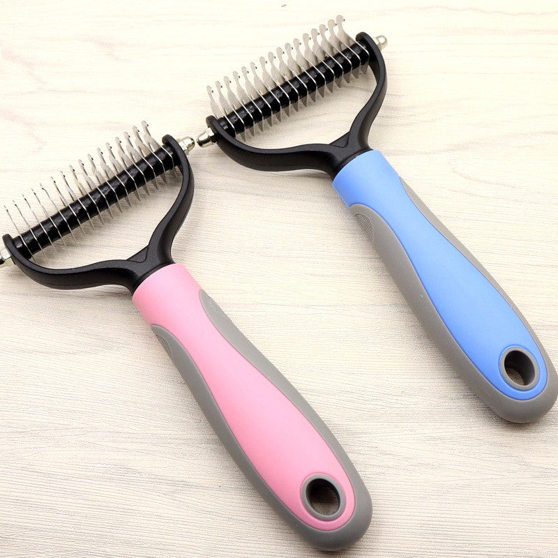 Double-Sided Pet Dematting Comb – Dog Grooming Tool for Mats, Tangles & Loose Fur