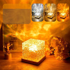 LED Water Ripple Crystal Table Lamp – USB RGB Rotating Night Light with 16 Colors