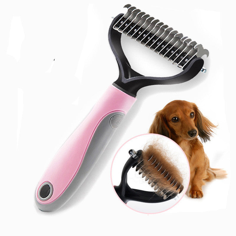 Double-Sided Pet Dematting Comb – Dog Grooming Tool for Mats, Tangles & Loose Fur