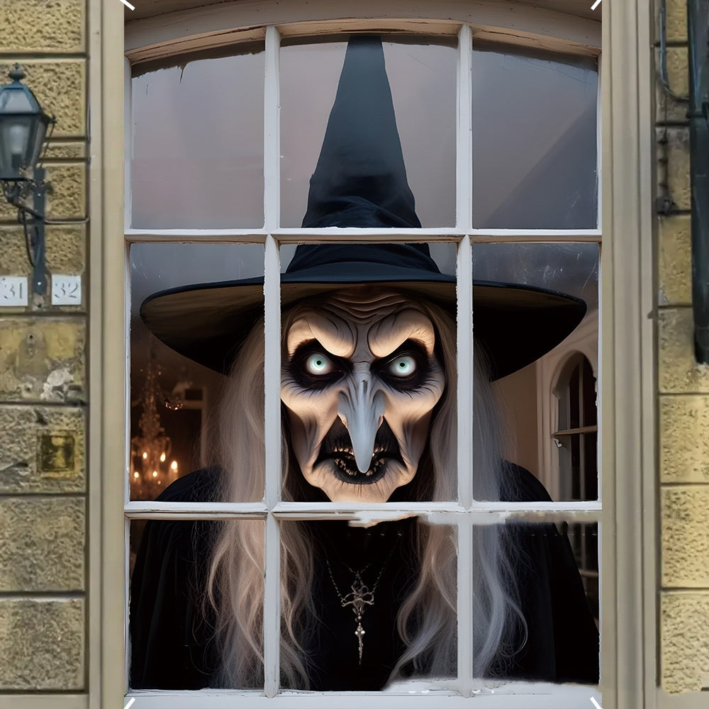 3D Window Cover Witch Halloween