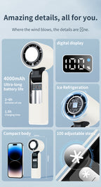 Portable Handheld Mini Fan – Adjustable Speed, Foldable, Rechargeable with Night Light