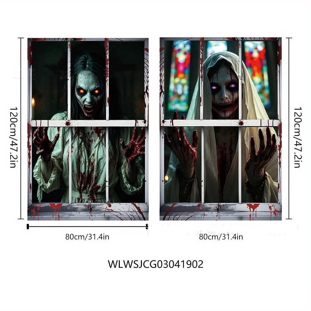 3D Window Cover Witch Halloween