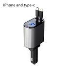 100W Metal Car Charger – Fast Charging USB & Type-C Adapter for Vehicle