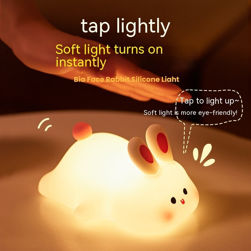 Silicone Rabbit LED Night Light – Touch Sensor Lamp