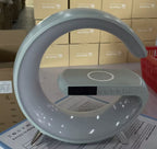 G-Shaped LED Lamp with Bluetooth Speaker & Wireless Charger – App-Controlled Ambient Light