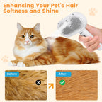 3-in-1 Pet Steam Brush for Cats & Dogs | Water Mist Spray Grooming Comb with Self-Cleaning Release Button | For Long & Short Hair Shedding