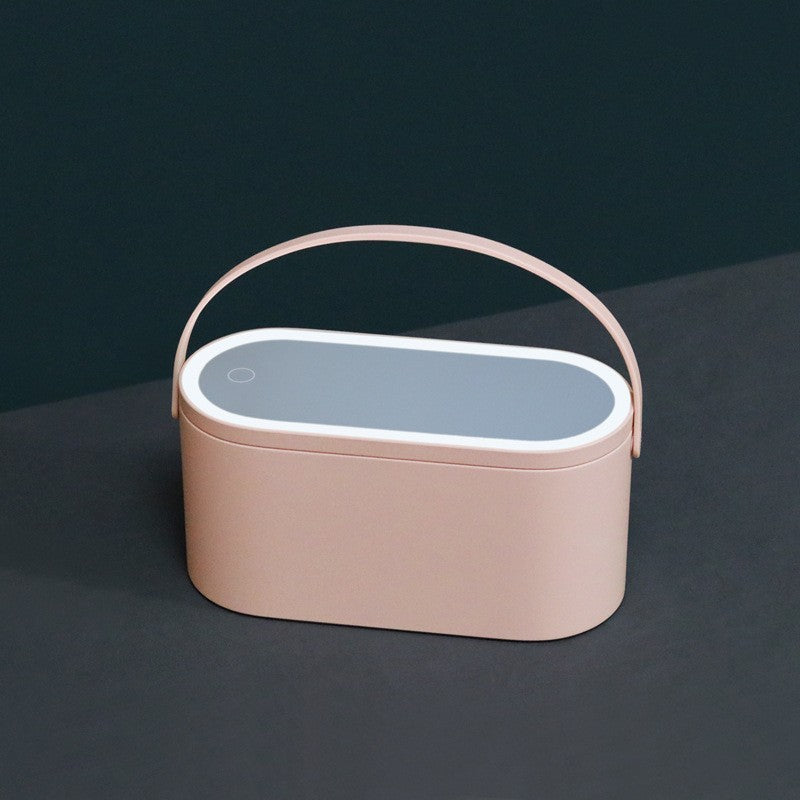 Led Light Storage Box Multi-Functional Creative Storage Box Makeup Mirror Satchel Satchel Fill-In Light Beauty European Dressing Table