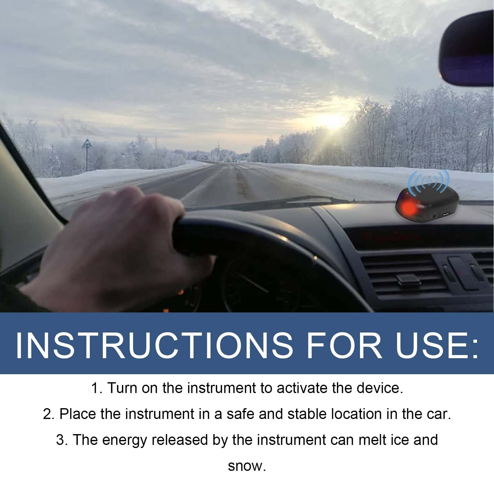 Anti-Freeze Car Snow Removal Device – 2026 Upgrade, Dual Power (Solar & Lithium), Compact & Safe