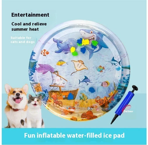 Cooling Pet Water Bed Cushion Ice Pad – Summer Comfort Sleeping Round Mat for Cats & Dogs
