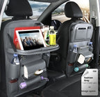 PU Leather Car Seat Back Organizer – Waterproof Hanging Storage Bag Tray for Vehicles
