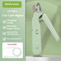 2-in-1 USB Rechargeable Pet Nail Clipper & Grinder with LED Light