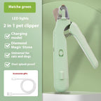 2-in-1 USB Rechargeable Pet Nail Clipper & Grinder with LED Light