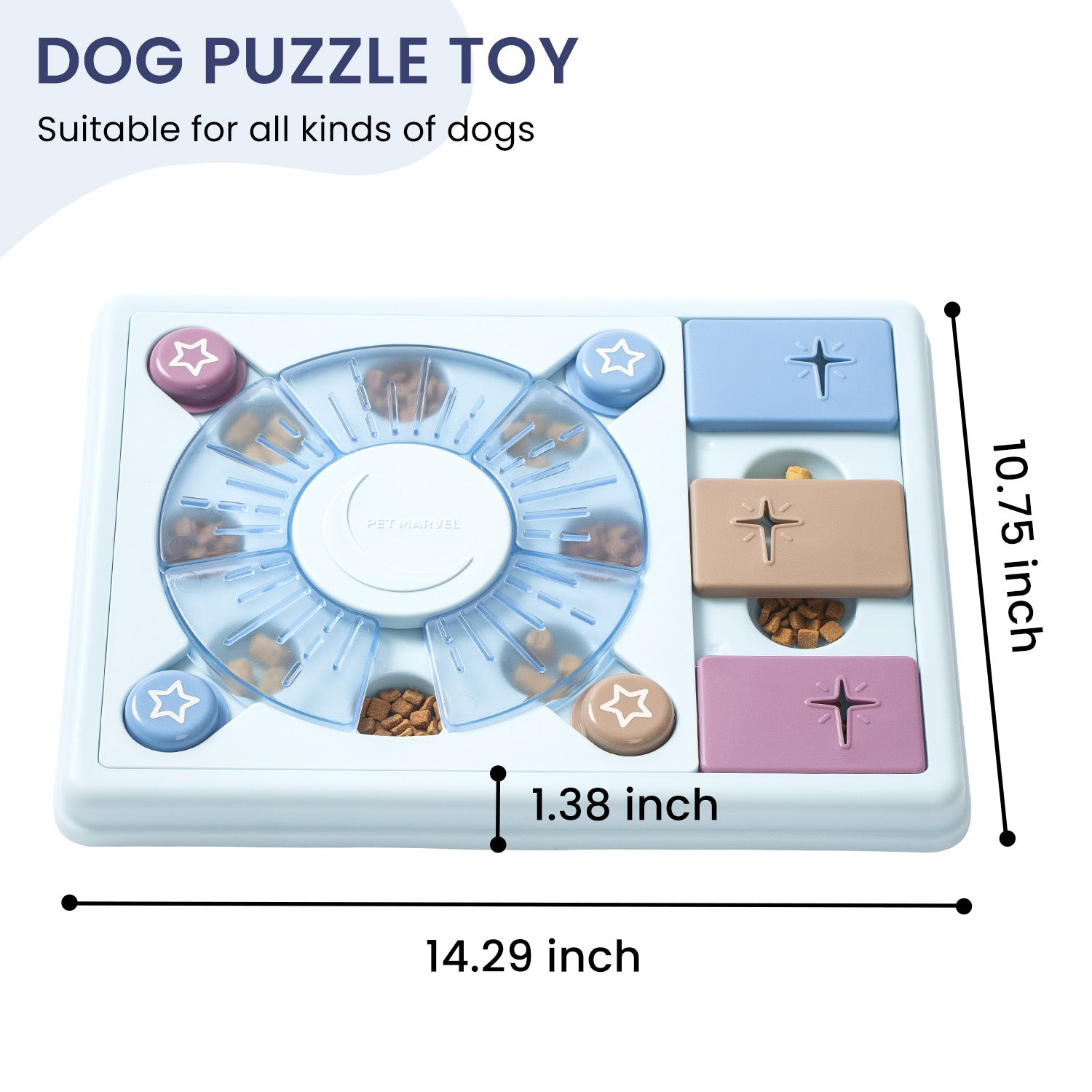 PETMARVEL Interactive Dog Puzzle Toy – Level 1-3 Mental Stimulation Slow Feeder Training Game for Dogs