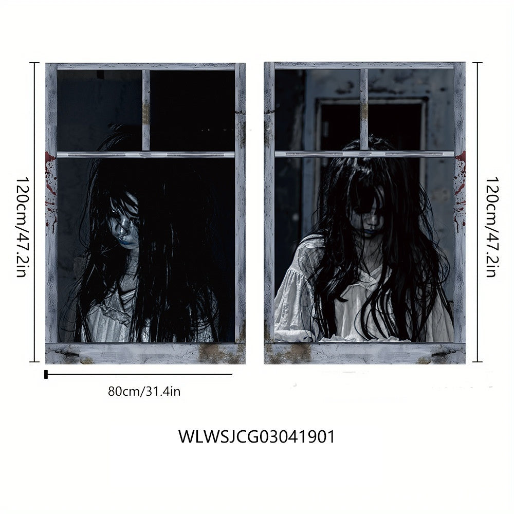 3D Window Cover Witch Halloween