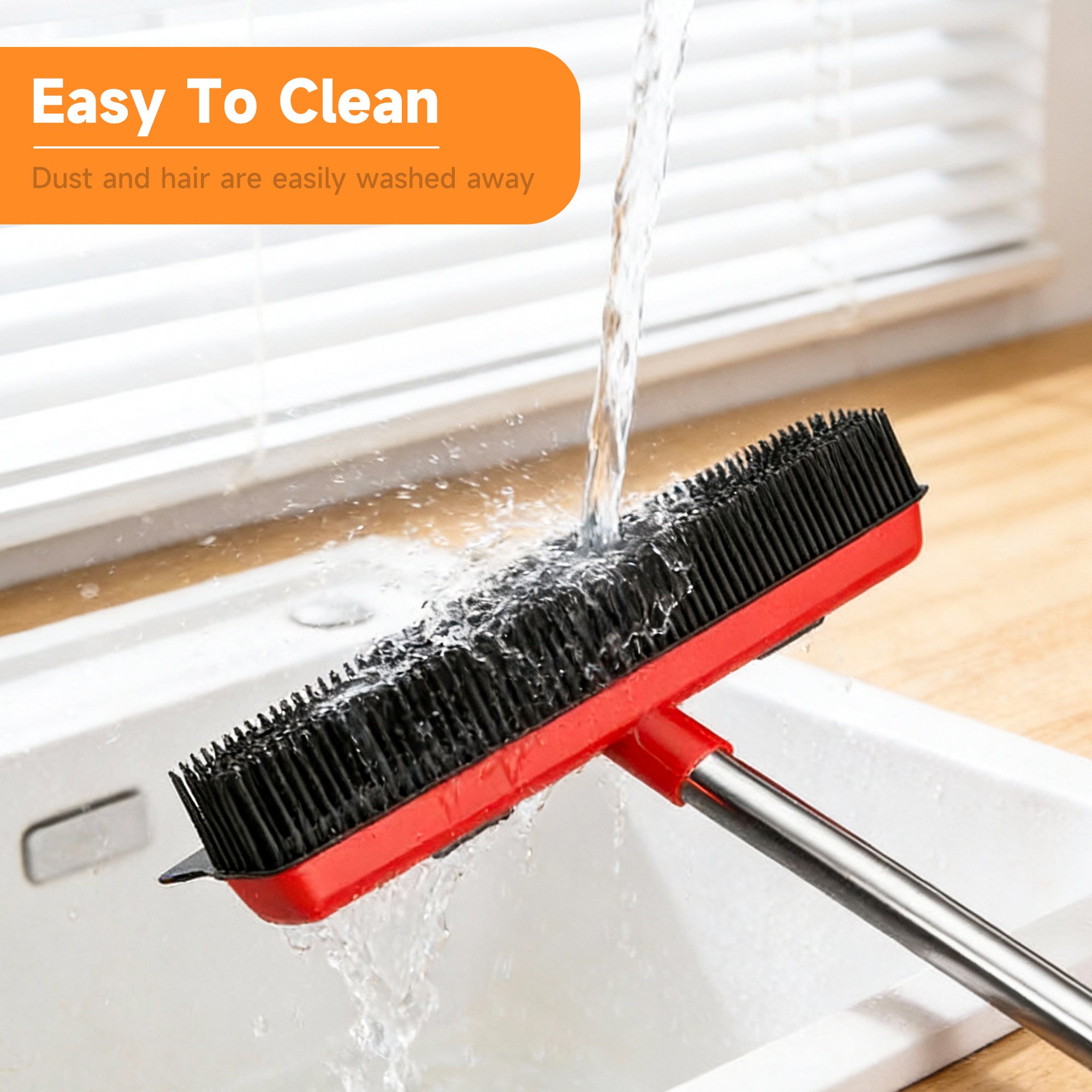 2-in-1 Pet Carpet Hair Removal Broom & Squeegee – Easy, Versatile Cleaning