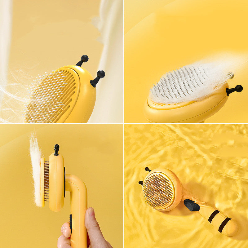 Small Bee-Shaped Pet Hair Comb – Fine Needle Grooming Tool for Cats & Dogs